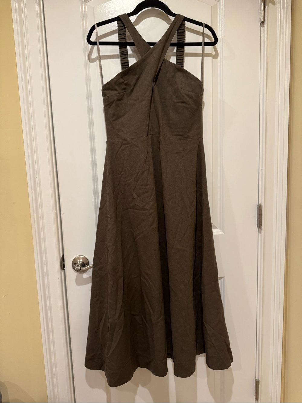 Sadie & Sage Olive Brown Cross-Back Maxi Dress
